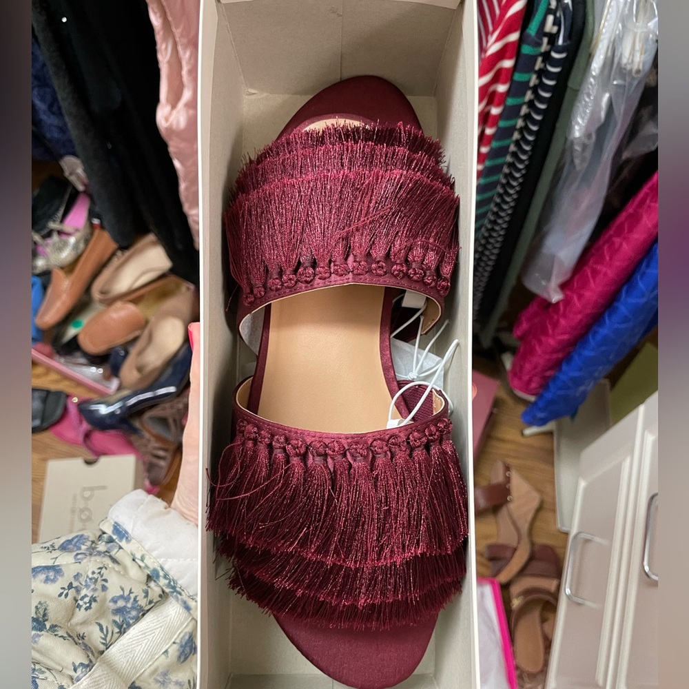Burgundy Tassel Sandals Target A New Day Size 8.5